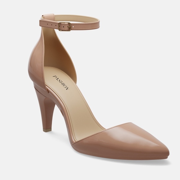 CONVERTIBLE HEEL - Pashion 1.0 The D'Orsay - Latte Patent Stiletto 4 inch - Picture 3 of 4